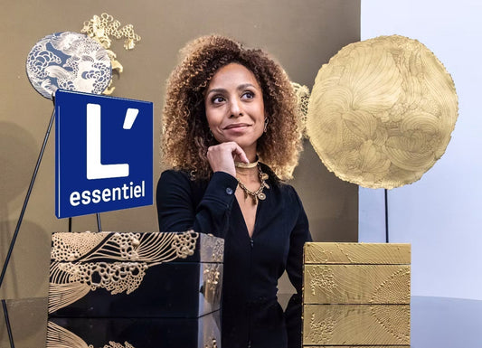 Marie De Decker dans son atelier lors du reportage réalisé par L’Essentiel en 2024.