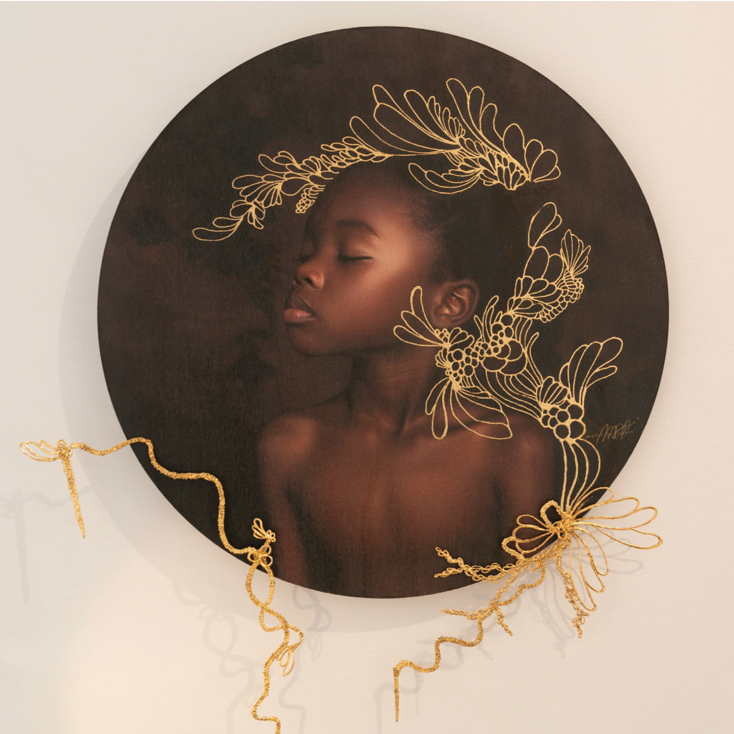 artwork photography on wood and gold